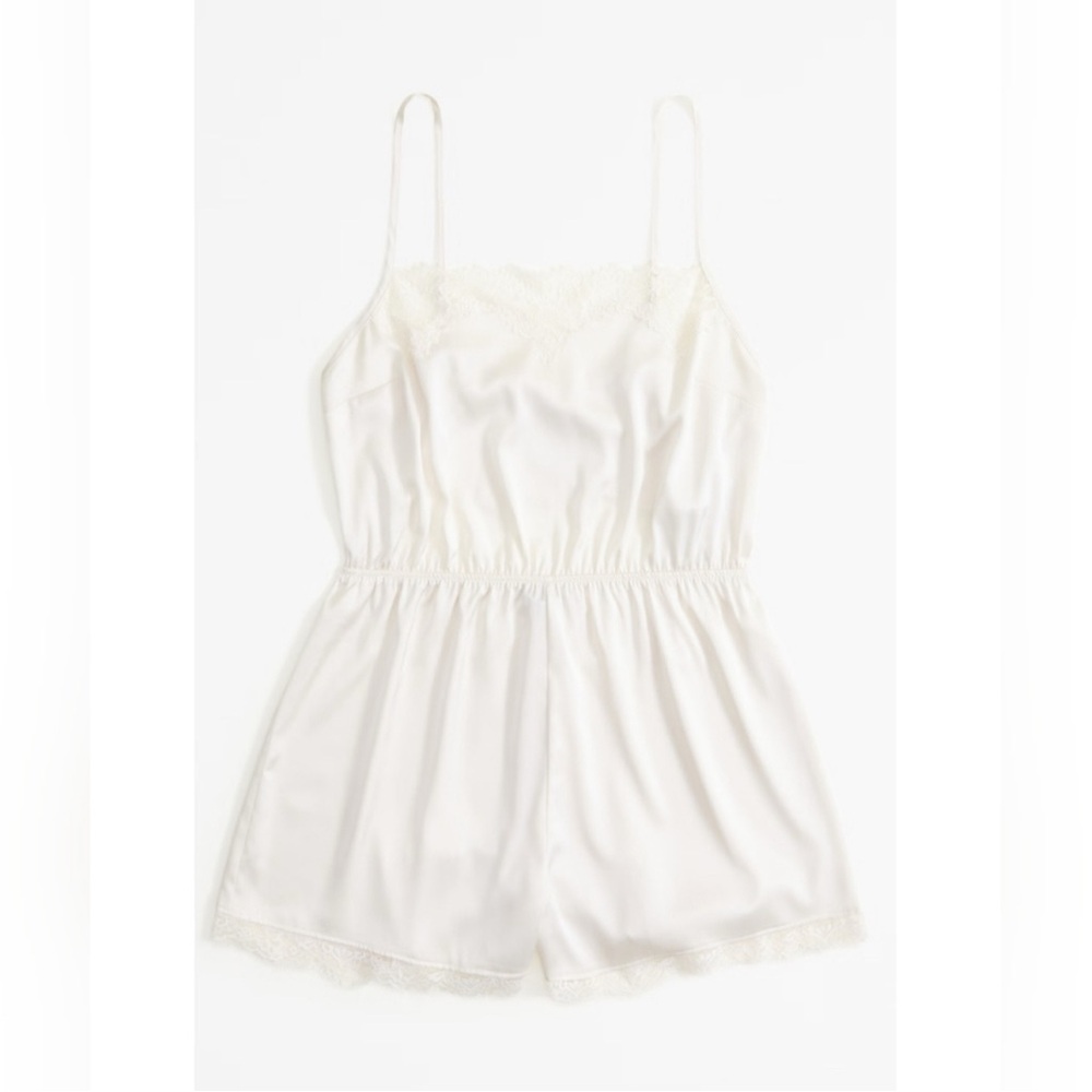 Abercrombie Satin and Lace Cream Romper